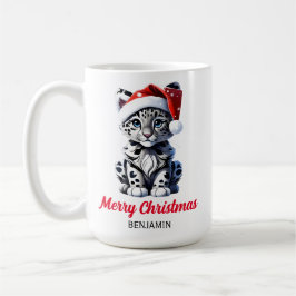 Taza De Café Navidades Snowley Santa Cute de Leopardo de la Nie