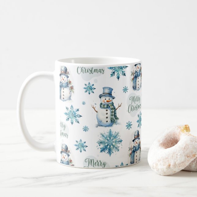 Taza De Café Navidades Snowman (Con donut)