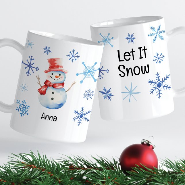 Taza De Café Navidades Snowman dejan que nieva copos de nieve a (Subido por el creador)