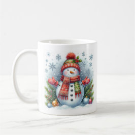 Taza De Café Navidades Snowman en un frío y una nieve