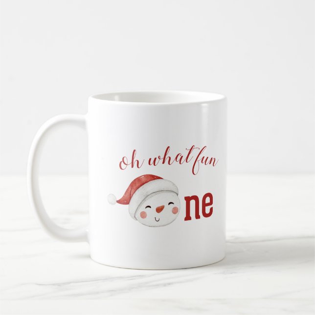 Taza De Café Navidades Snowman primer bebé cumpleaños (Izquierda)