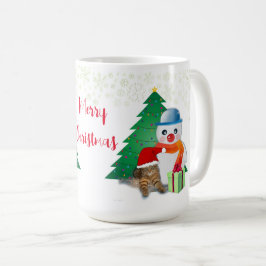Taza De Café Navidades Snowman y Cat