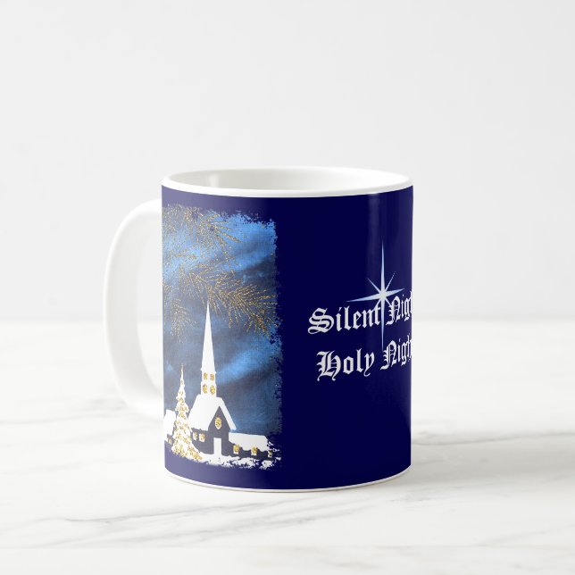 Taza De Café Navidades Snowy Iglesia del Café Mug (Anverso izquierdo)
