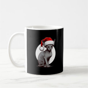 Taza De Café Navidades Sphynx Santa Hat Gracioso