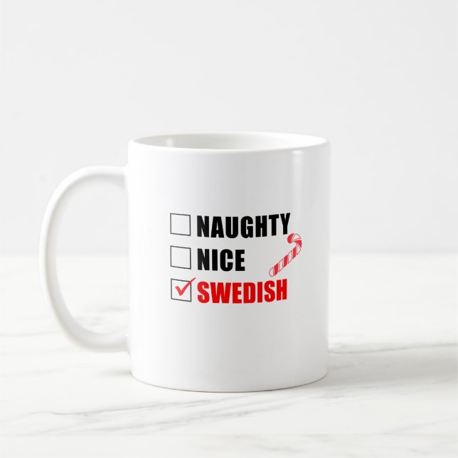 Taza De Café Navidades suecos de Naughty Nice diseñan café Mug (Izquierda)