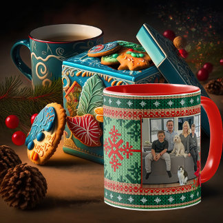 Taza De Café Navidades suéteres feos Keepsake Photo Mug