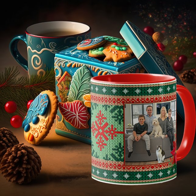 Taza De Café Navidades suéteres feos Keepsake Photo Mug (Subido por el creador)
