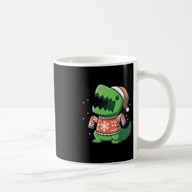 Taza De Café Navidades T-Rex divertidos Dinosaurio Ugly Saurus (Derecha)