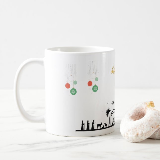 Taza De Café Navidades tema de la natividad Mug (Con donut)