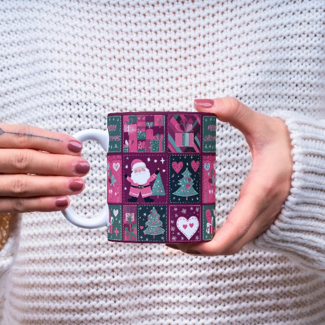 Taza De Café Navidades Tema Purple y rosa Feliz Navidad (Subido por el creador)