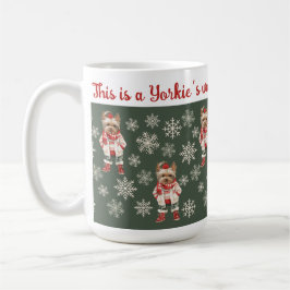 Taza De Café Navidades Terrier Green de Cute Yorkshire