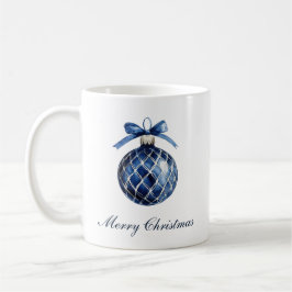 Taza De Café Navidades tradicionales de los adornos azules