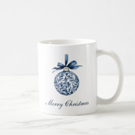 Taza De Café Navidades tradicionales de los adornos azules