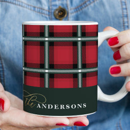 Taza De Café Navidades tradicionales rojos personalizados tartá