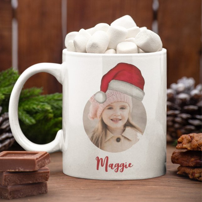 Taza De Café Navidades Trendy Simple Cute Santa Hat Photo (Subido por el creador)