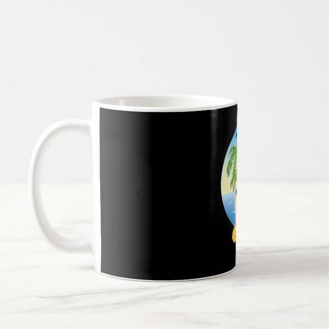Taza De Café Navidades Tropical Beach Funny Santa Claus (Izquierda)