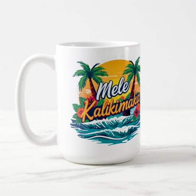 Taza De Café Navidades tropicales de Mele Kalikimaka Unisex (Izquierda)
