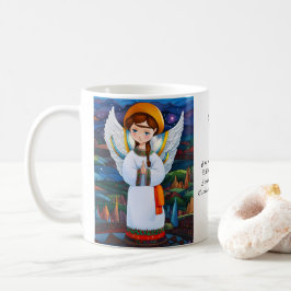 Taza De Café Navidades ucranianos Angel Holiday -