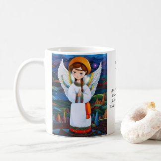 Taza De Café Navidades ucranianos Angel Holiday -