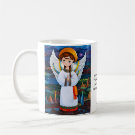 Taza De Café Navidades ucranianos Angel Holiday -