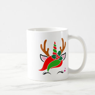 Taza De Café Navidades unicornios de renos enfrentan a burla