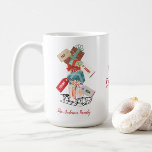 Taza De Café Navidades únicos de moda con el guión rojo verde d