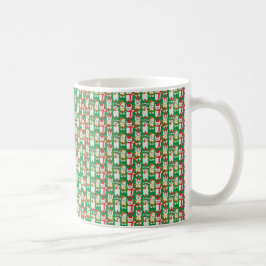 TAZA DE CAFÉ NAVIDADES VACACIONES EN ROJO Y VERDE ALPACAS