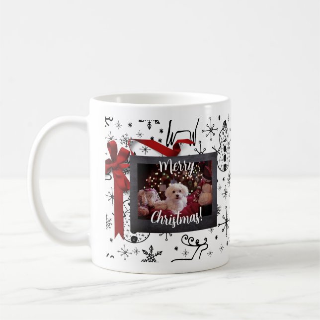 Taza De Café Navidades Vacaciones Perro Café Tema Mug (Izquierda)