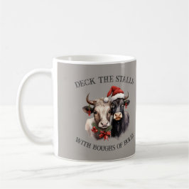 Taza De Café Navidades Vacas Agricultoras Rústica País
