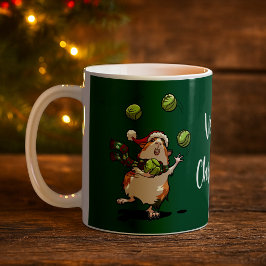 Taza De Café ¡Navidades Veggie! Saltos de malabarismo de cerdo