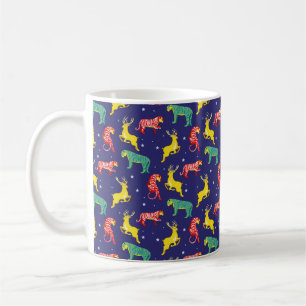 Taza De Café Navidades venados y tigres. Tendencias de color!_