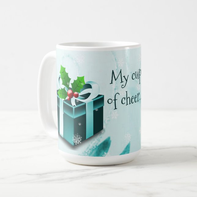 Taza De Café Navidades verde azulados dan café a Mug (Anverso izquierdo)