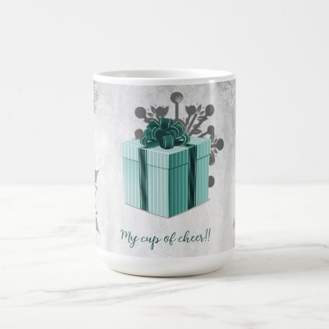 Taza De Café Navidades verde azulados regalan barba navideña (Centro)