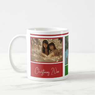 Taza De Café Navidades verdes rojos Foto clásica Mug, 11 oz