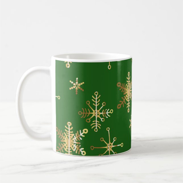 Taza De Café Navidades verdes y de oro (Izquierda)