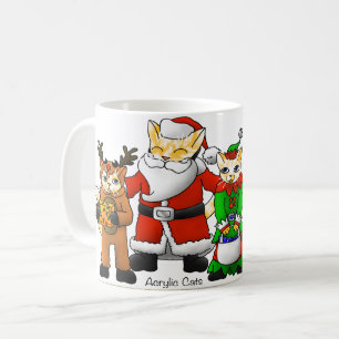 Taza De Café Navidades Vestir Cats familiares