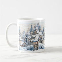 Navidades Villa de Invierno Tejado de nieve sobrep