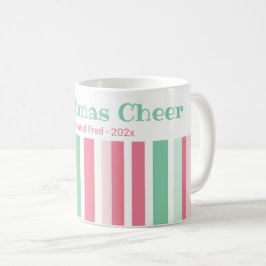 Taza De Café Navidades vitorean franjas de tinta rosa