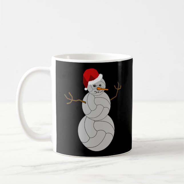Taza De Café Navidades Voleibol Shirt Volleybal Snowman Long (Izquierda)