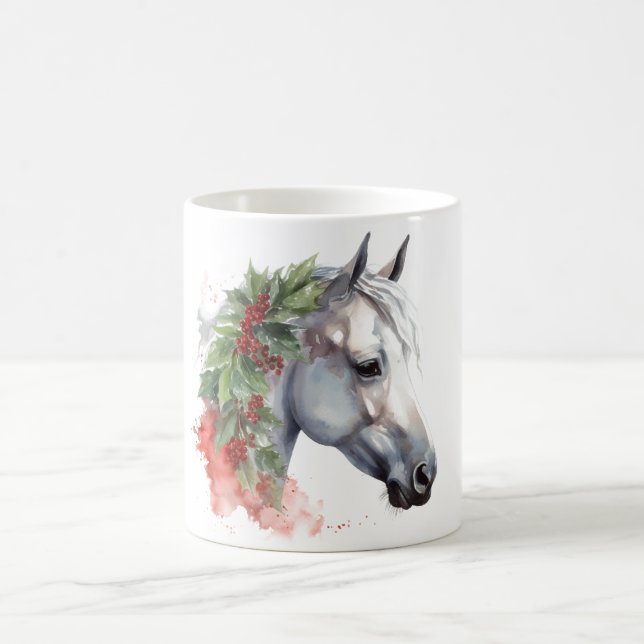 Taza De Café Navidades Watercolor Horse Mug (Centro)