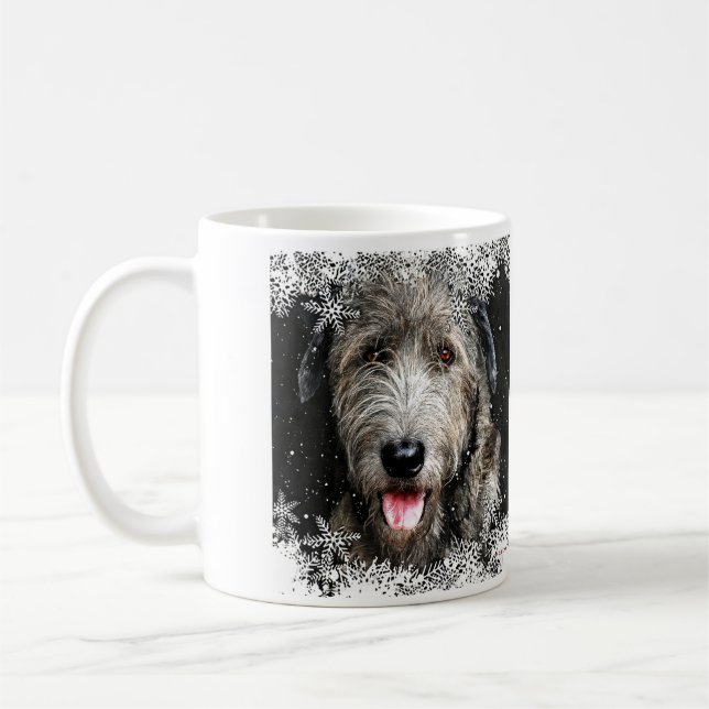 Taza De Café Navidades Wolfhound de Irlanda Mug (Izquierda)