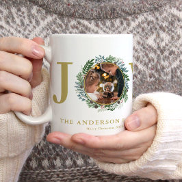 Taza De Café Navidades Wreath "Joy" Photo