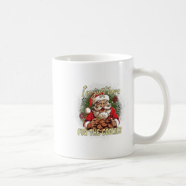 Taza De Café Navidades X-mas Estoy Acá Para Las Galletas (Derecha)