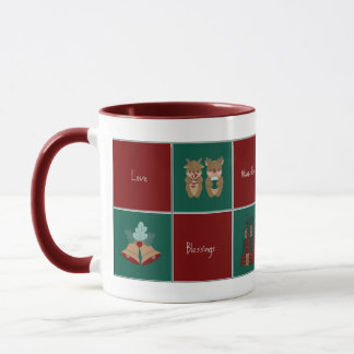 Taza de café navideña Alegre y Brillante