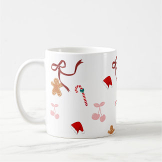 Taza de café navideña con cinta coqueta linda