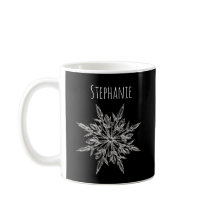 Taza de café navideña con cristal de hielo de copo