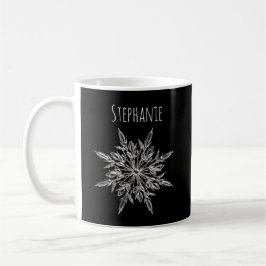 Taza de café navideña con cristal de hielo de copo