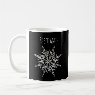 Taza de café navideña con cristal de hielo de copo