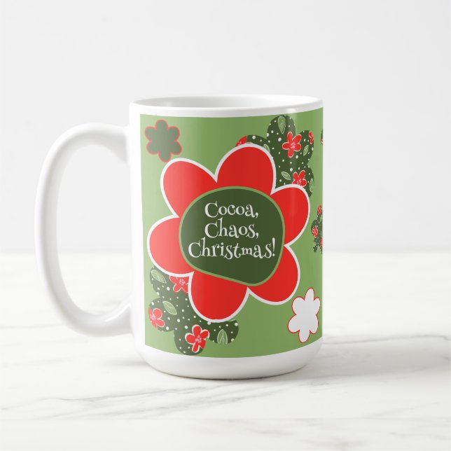 Taza de café navideña con foto, Cocoa, Caos, Navid (Izquierda)