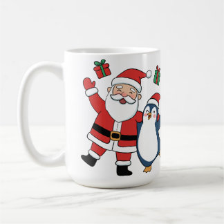 Taza de café navideña con simpático Santa Claus y